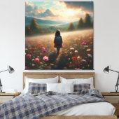 Door de bloesems - Avontuurlijk Pad Canvas Afdruk (Insitu (Slaapkamer))
