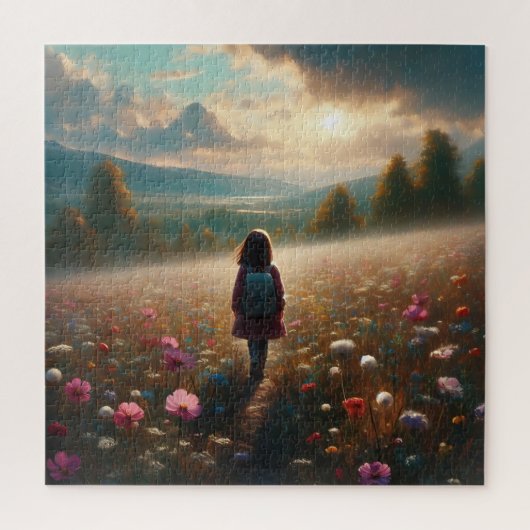 Door de bloesems - Avontuurlijk Pad Legpuzzel (Verticaal)