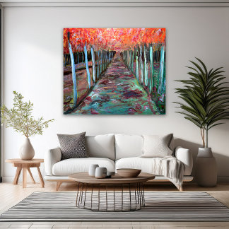 Door de bomen canvas afdruk