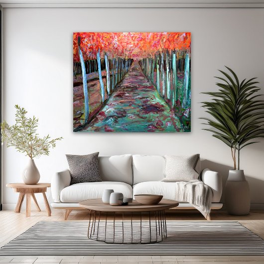 Door de bomen canvas afdruk