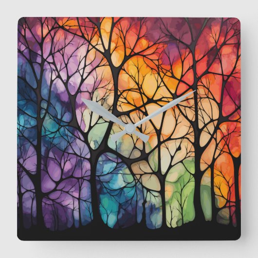 Door de Bomen Wandklok (Voorkant)