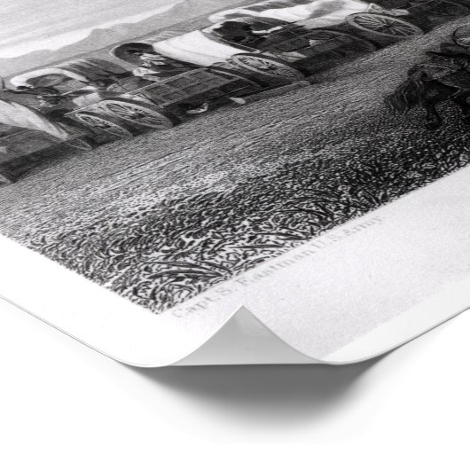 Door de Comanches aangevallen immigranten Poster (Hoek)