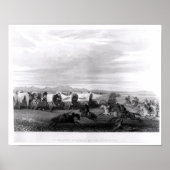 Door de Comanches aangevallen immigranten Poster (Voorkant)
