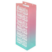 Door de drank beneveld Verward Retro Aqua Roze Mei Wijn Cadeautas (Voorkant Gekanteld)