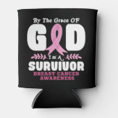 Door de genade God in een overlevende borstkanker Blikjeskoeler (Voorkant)