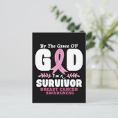 Door de genade God in een overlevende borstkanker Briefkaart (Staand voorkant)