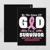 Door de genade God in een overlevende borstkanker Briefkaart (Voorkant / Achterkant)