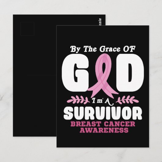 Door de genade God in een overlevende borstkanker Briefkaart (Voorkant / Achterkant)