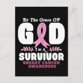 Door de genade God in een overlevende borstkanker Briefkaart (Voorkant)