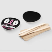 Door de genade God in een overlevende borstkanker Handwaaier (Niet-gemonteerd)