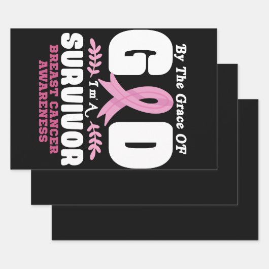 Door de genade God in een overlevende borstkanker Inpakpapier Vel (Set)