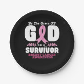 Door de genade God in een overlevende borstkanker Papieren Bordje (Voorkant)