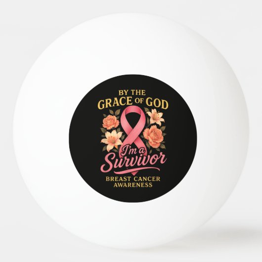 Door de genade Gods overlevende van borstkanker ge Pingpongbal (Voorkant)