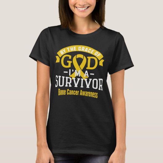Door de genade van God Bone Cancer Survivor T-shirt (Voorkant)