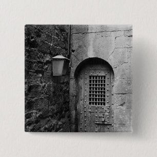 Door de gevangenis van Newgate Vierkante Button 5,1 Cm