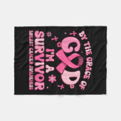 Door de Grace God ben ik een overlevende borstkank Fleece Deken (Voorkant (Horizontaal))