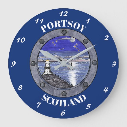 Door de Grote Muurklok van het Porthole Klok (Voorkant)