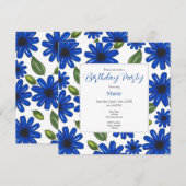 Door de hand getekend blauw ventilatorpatroon kaart (Voorkant / Achterkant)