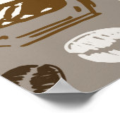 Door de hand getekende achtergrond van het koffiep poster (Hoek)