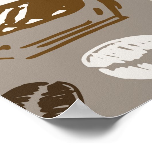 Door de hand getekende achtergrond van het koffiep poster (Hoek)