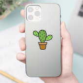 Door de hand getekende Cactus, vinylSticker, op ma Sticker (Telefoon)