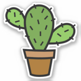Door de hand getekende Cactus, vinylSticker, op ma Sticker