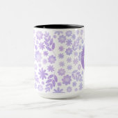 Door de hand getekende Floral Pattern & Monogram Mok (Midden)
