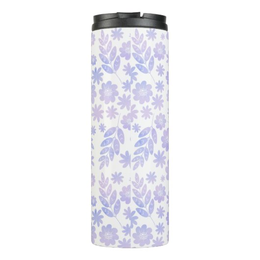 Door de hand getekende Floral Pattern & Monogram Thermosbeker (Achterkant)