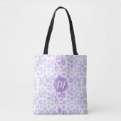 Door de hand getekende Floral Pattern & Monogram Tote Bag (Voorkant)
