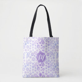 Door de hand getekende Floral Pattern & Monogram Tote Bag