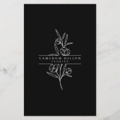 Door de hand getekende Florist Flower Winop Prijsl Flyer (Achterkant)