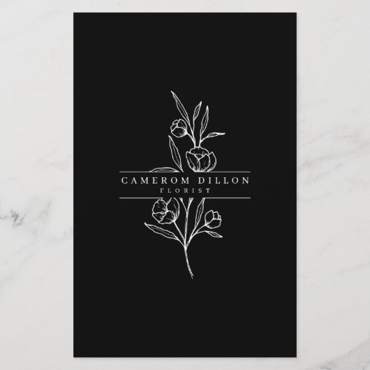 Door de hand getekende Florist Flower Winop Prijsl Flyer (Achterkant)