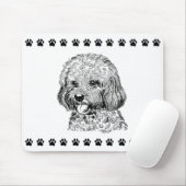 Door de hand getekende hond + Muismat verf (Met muis)