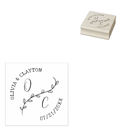 Door de hand getekende Initialen en aftakkingen Rubberstempel (Gestempeld)