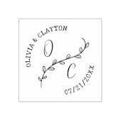 Door de hand getekende Initialen en aftakkingen Rubberstempel (Afrduk)