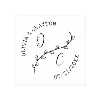 Door de hand getekende Initialen en aftakkingen Rubberstempel