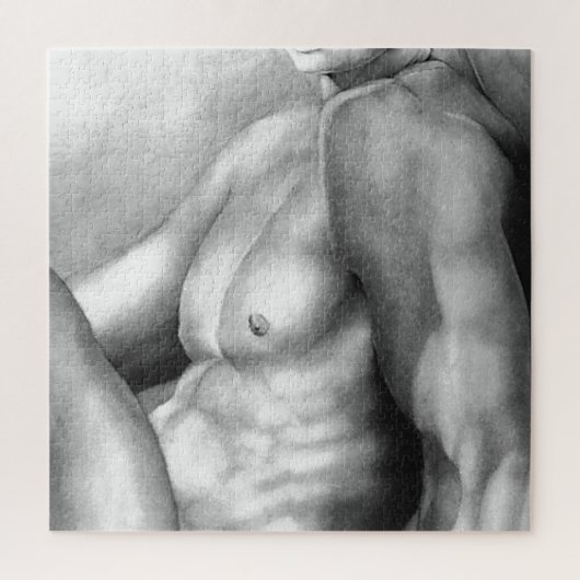 Door de hand getekende kunst geraffineerd mannelij legpuzzel (Verticaal)