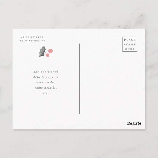 Door de hand getekende partij bij het Wreath Holid Briefkaart (Achterkant)