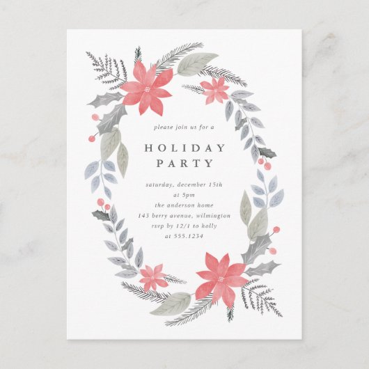 Door de hand getekende partij bij het Wreath Holid Briefkaart (Voorkant)