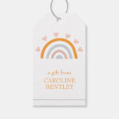 Door de hand getekende regenboog persoonlijke cade cadeaulabel (Voorkant)