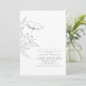 Door de hand getekende wilde bloemen Elegant Pink  Kaart (Staand voorkant)