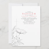 Door de hand getekende wilde bloemen Elegant roze Kaart (Voorkant)