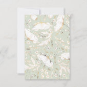 Door de hand getekende wilde bloemen Gold Wedding RSVP Kaartje (Achterkant)