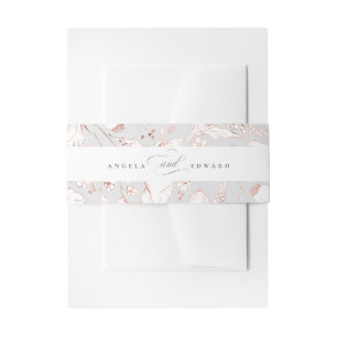 Door de hand getekende wilde bloemen Licht grijs E Uitnodigingen Wikkel