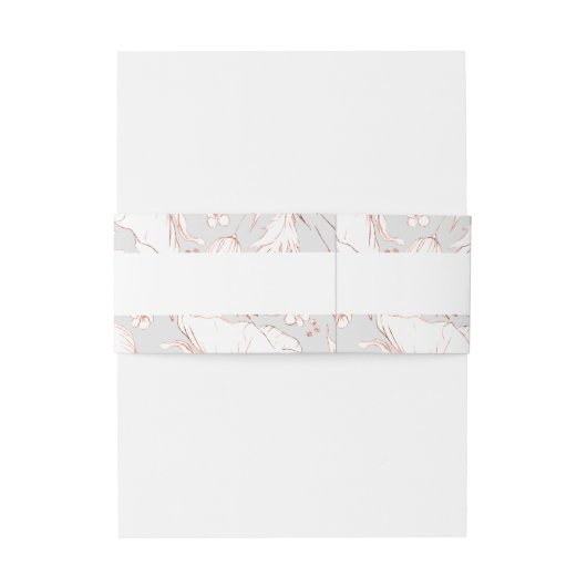 Door de hand getekende wilde bloemen Licht grijs E Uitnodigingen Wikkel (Achterkant Voorbeeld)