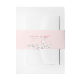 Door de hand getekende wilde bloemen Roze Elegant  Uitnodigingen Wikkel