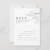 Door de hand getekende wilde bloemen Wedding RSVP (Voorkant)