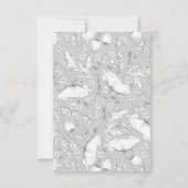 Door de hand getekende wilde bloemen Wedding RSVP (Achterkant)