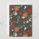 Door de hand getekende winterflora en Sinaasappels Feestdagenkaart (Achterkant)