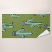 Door de hand getrokken cactuurpatroon badhanddoek (Badhanddoek)